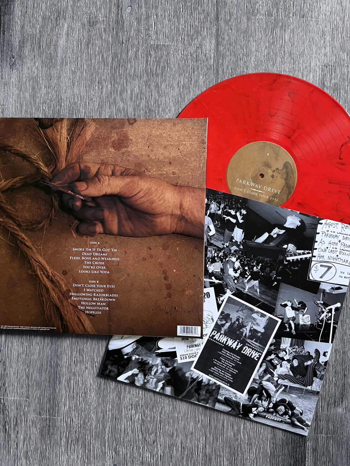 Parkway Drive: Don't Close Your Eyes - Limited Opaque Red, Yellow and Black Marble Vinyl Record