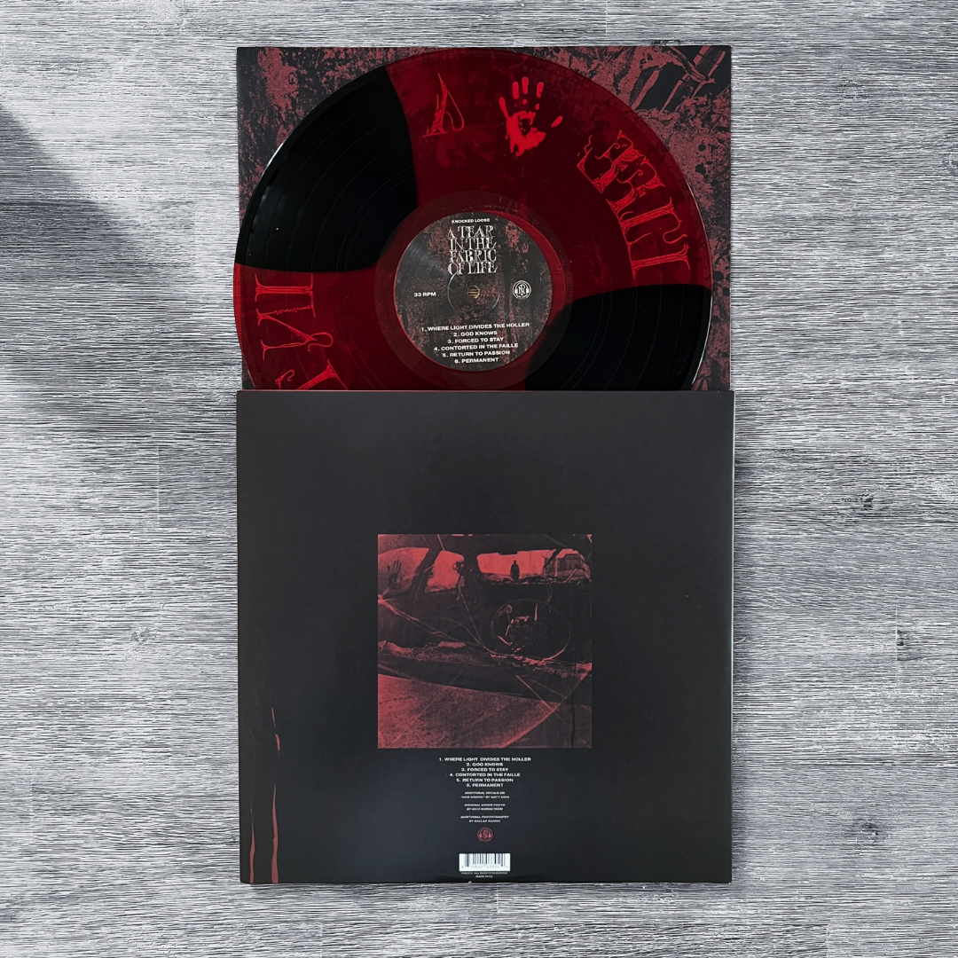 Knocked Loose: A Tear in the Fabric of Life - Etched, Red & Black w/ White Splatter Vinyl Record